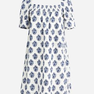 J. Crew Afternoon Dress in Gathered Floral Block Print